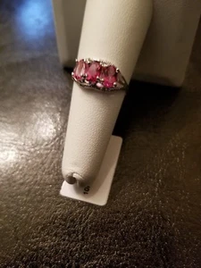 LOVELY 2.00 CT PINK TOPAZ & DIAMOND10KT SOLID WHITE GOLD RING SZ 7 - Picture 1 of 12