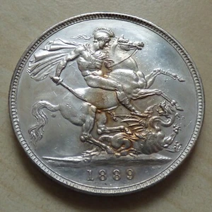 Queen Victoria Krone 1889 Silber High Grade (myrefn18098) - Bild 1 von 5