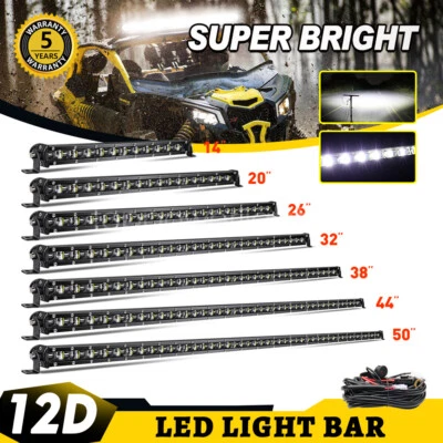 Slim 20 26 32" 38" 50" LED Work Light Bar Spot Flood Fog Driving ATV SUV Offroad - Image 1 of 4