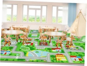 Educational Road Traffic Carpet Kids Carpet Playmat Car Rug 6'6''x9'8'' Green - Picture 1 of 8