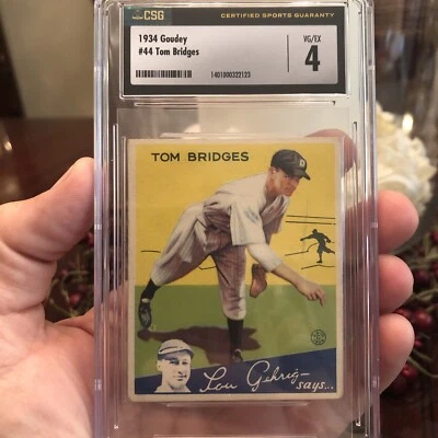 1934 Goudey #44 Tim Bridges CSG 4 - Image 1 of 2