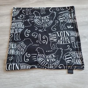 "BLACK TAG HANKS" by Boneshaker - EDC Hankies, Meat Cuts on Red Microfiber - Bild 1 von 5
