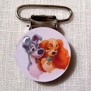 Clip Pince Attache Tétine, cabochon résine, CHIEN ** 20 ou 25 mm ** CR072 - Picture 1 of 1