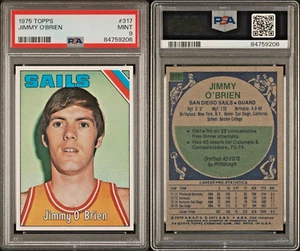 1975 Topps Basketball Jimmy O'Brian PSA 9 MINT San Diego Sails Card #317    cc23 - Picture 1 of 4