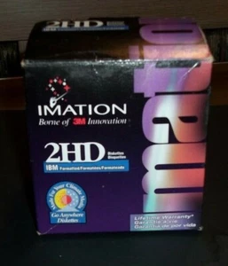 OPENED - IMATION - 2HD - IBM FORMATTED - 1.44 MB - 3.5" - HIGH DENSITY DISKETTES - Picture 1 of 4