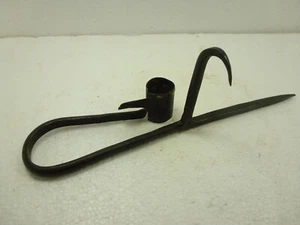 Antique 19th Century Wrought Iron Miners Spike Candleholder 9 1/4" Long - Picture 1 of 5