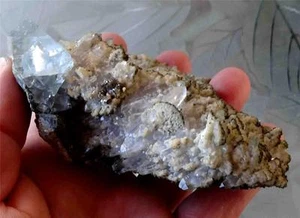 Blue Fluorite, Artichoke Quartz Crystal Formation With Pyrite Crystals - Picture 1 of 1