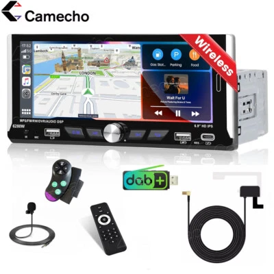 DAB+ 6.9" Autoradio 1Din Touchscreen Wireless Apple Carplay Android Auto FM BT - Bild 1 von 4