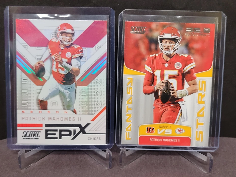 2019 Score Epix Season #3 & Fantasy Stars #1 Patrick Mahomes II Lot - Image 1 of 2