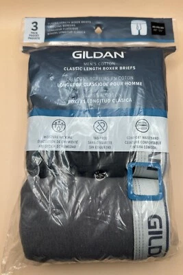 3 Pack Gildan Men's 3XL (48”-50”) Classic Length Cotton Boxer Briefs - Image 1 of 2