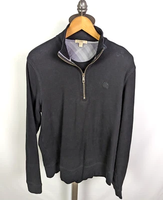 Suéter Pullover BURBERRY BRIT 1/4 Cremallera Algodón Negro Talla L Foto 1 de 4