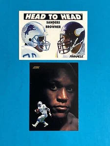 Barry Sanders Football Card Lot 1991 Score Dream Team + Pinnacle Head to Head - Picture 1 of 2