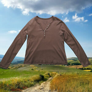 High Sierra sweater Women XL/pullover+accent mock buttons/knit/long sleeve/brown