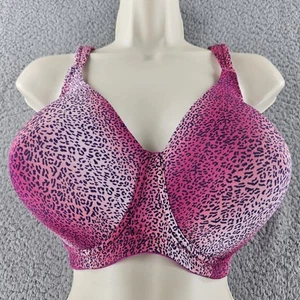 Leading Lady Bra Womens 40DD Pink Purple Animal Print Full Coverage Wireless - Picture 1 of 12
