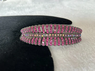 Fuchsia pink rhinestone  Hairclip Hair barrette 4.5" - Image 1 of 2