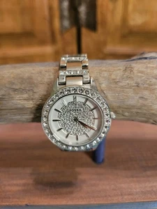FOSSIL "Jesse" Crystal-Accented Silver-Tone Women's Watch ES3097 NEEDS Battery - Picture 1 of 6