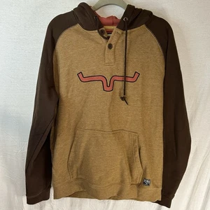 Kimes Ranch Hoodie Mens Large Brown Pullover Sweatshirt Embroidered Logo Western - Picture 1 of 8