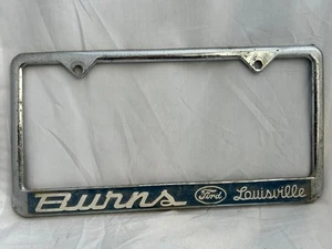 TELAIO TARGA METALLO VINTAGE BURNS FORD LOUISVILLE KENTUCKY - Foto 1 di 1
