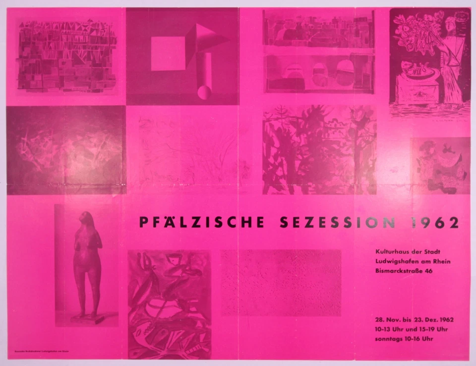 Ausstellungsplakat PFÄLZISCHE SEZESSION Ludwigshafen 1962 - Bild 1 von 1