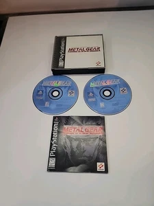 Metal Gear Solid PlayStation 1 PS1 étiquette noire Gl 2 disques manuel complet - Photo 1/9