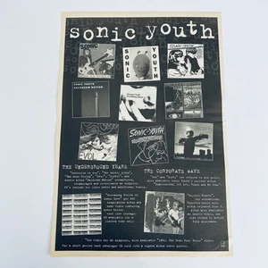 Sonic Youth CD Promo Poster 1990s Rare Rock Music Print Ad + Free Postage - Picture 1 of 5