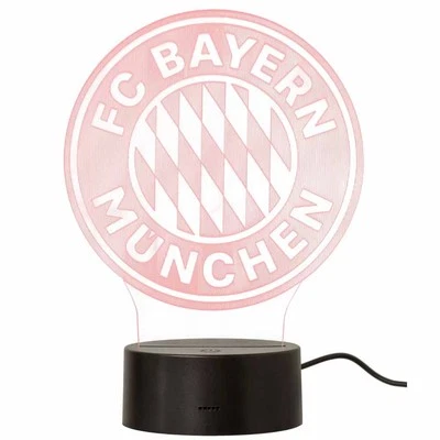 FC Bayern München LED Licht Logo Nachtlicht Leuchte Lampe USB rot FCB Fanartikel