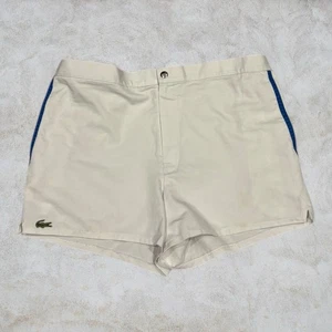 Vintage 80er Negligee Lacoste Tennis Shorts Herren 32W weiß blau Retro Micro - Bild 1 von 6