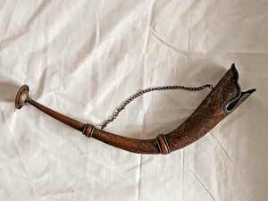 Vintage Tibet - Corno Rituale Tromba Drago Cerimoniale Buddista - Ottone Rame - Bild 1 von 9
