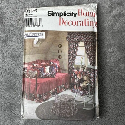 Simplicity 9176 Home Decorating Pattern Curtains Bedding Pillows Vintage Sewing - Image 1 of 4