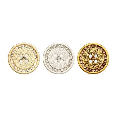5pcs Metal Buttons with Rhinestones Decorative Craft Sewing Accessories 18-25mm - Image 1 of 3