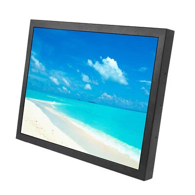 Monitor LCD industriale 15 pollici 1024x768 porta ingresso HD VGA DVI custodia metallo nero - Immagine 1 di 4
