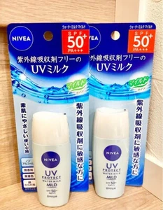 【2P SET】 NIVEA SUN Protect Water Milk Mild SPF50+ PA+++ 30ml x2 Japan lotion - Picture 1 of 2