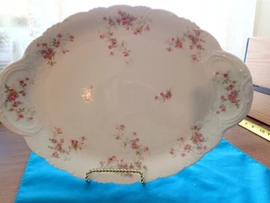 Vintage M&Z large Oval Floral Serving Platter Pink floral Vienna Austria - Picture 1 of 4