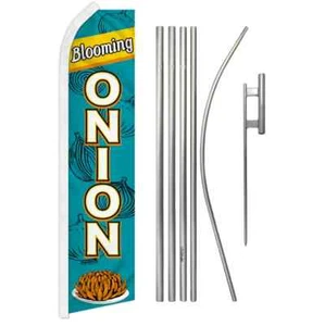Blooming Onion Swooper Advertising Flag & Pole Kit - Picture 1 of 9