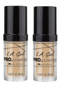 2 Pack LA Girl PRO Coverage Foundation HD Illuminating Longwear GLM642 FAIR - Picture 1 of 5