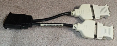 Video Y Splitter DMS-59 pin Male to Dual DVI Female Cable Molex w VGA adapters - Image 1 of 4