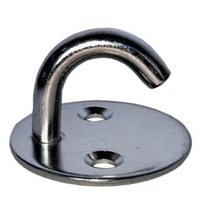 Augplatte Kleiderhaken Wandhaken Mastplatte Hakenplatte Aufhänger rund V4A - Bild 1 von 5