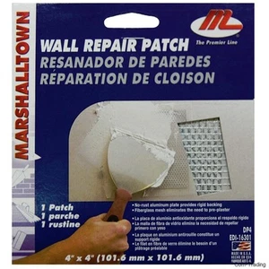 Parche de reparación de paneles de yeso Marshalltown 4" autoadhesivo malla de aluminio orificio de pared 16301 - Imagen 1 de 4