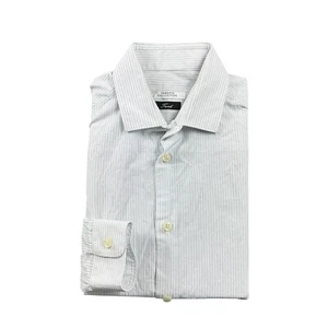 Versace Collection Trend Recent White Blue Striped Cotton Button Front Size 38 - Picture 1 of 9