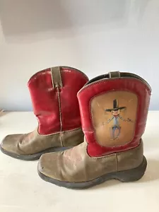 Durango Western Cowboy Lenticular Youth Boys Boots Brown Red DWBT016 Size 2 M - Picture 1 of 11