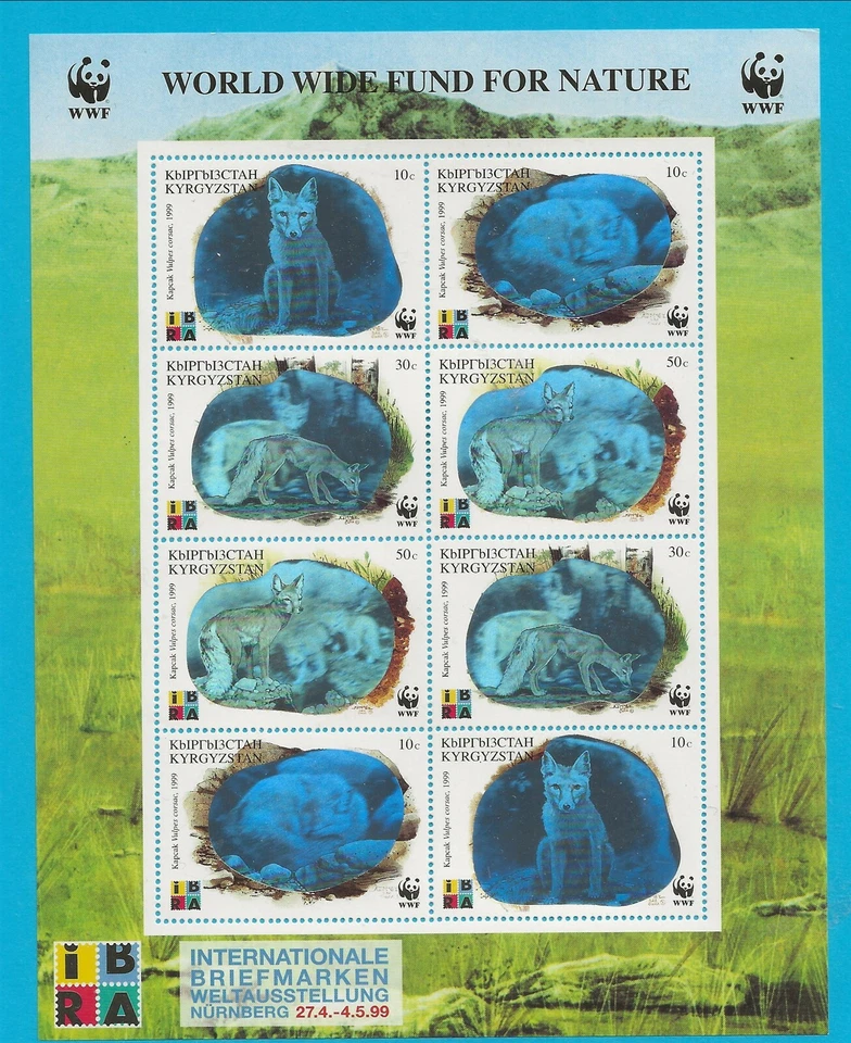 KYRGYZSTAN Sc 122 NH issue of 1999 - MINISHEET - WWF - ANIMALS  - Image 1 of 1