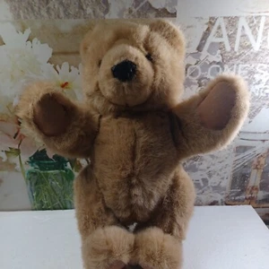  "Ellie Bear de colección peluche animal de peluche marrón tostado peluche azul arco 14""" - Imagen 1 de 9