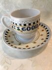 Mary Engelbreit Ceramic Tea Cup & Saucer ?It?s Good To Be Queen? Mint 