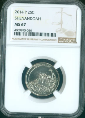 2014 P Shenandoah Quarter NGC MS67 . - Image 1 of 2