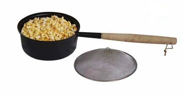 Popcorn Pan with Mesh Lid Open Fire Long Handled Pan Cooking Pan Outdoor Pan - Image 1 of 1