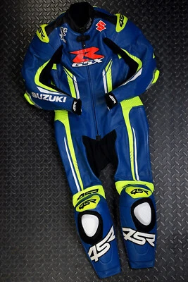 SUZUKI GSXR Combinaison de Moto en Cuir Hommes Moto en Cuir Veste Pantalon 48,56 - Photo 1/2