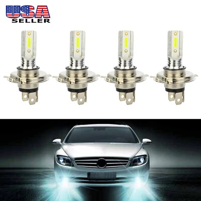 4PCS H4 9003 LED Headlamp Bulb Kit Hi  Beam 4000LM ultra bright 6500K White - Image 1 of 4