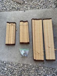 ~ Persiana de madera tejida Vista Products con forro de borde de tela - Lote de 4 piezas - Imagen 1 de 12