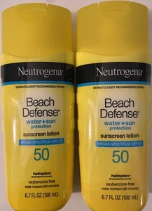 2-Neutrogena Beach Defense Wasser + Sonnenschutz Sonnenschutz Lotion LSF 50-7/25 - Bild 1 von 2