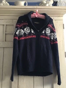 Tommy Bahama Navy Collared Cardigan Ski Sweater Size Small - Picture 1 of 4